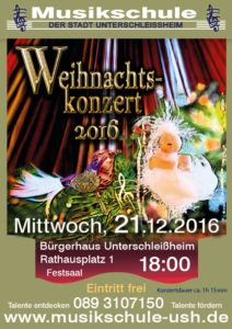 Weihnachtskonzert Musikschule Unterschleißheim