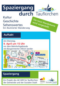 Flyer. Vorstellung der neuen Wanderkarte von Taufkirchen.