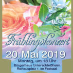 Frühlingskonzert Musikschule Unterschleißheim. Plakat, Programm Frontseite und Anzeige.