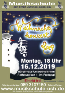 Plakat Weihnachtskonzert für Musikschule Unterschleißheim