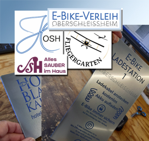 Diverse Logos für Auftraggeber in Oberschleissheim. Gestaltung und Ausführung i-maerz.de.