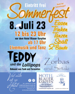 Sommerfest 2023. Vorankündigung für Hotel