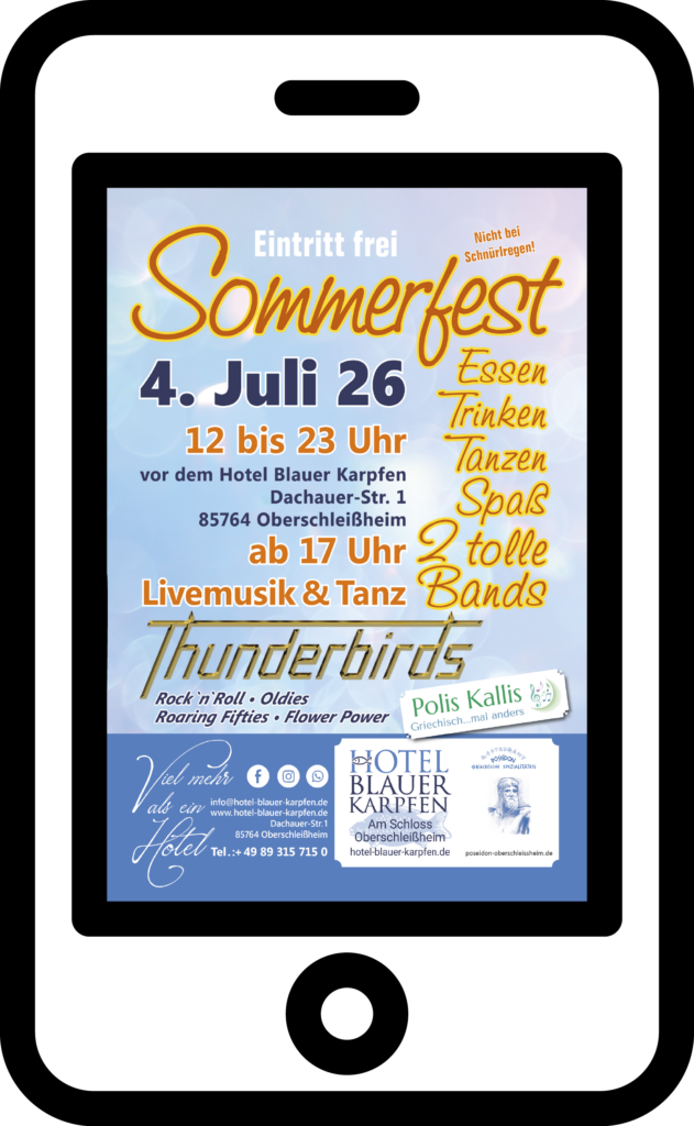 Plakat Sommerfest für Smartphone angepasst
